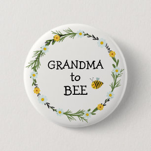 Oma to Bee Baby Dusche Button