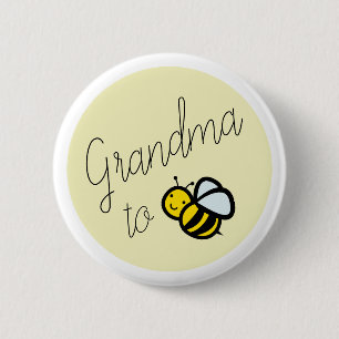 Oma to Bee Baby Dusche Gelber Knopf Button