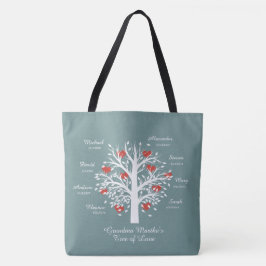 Oma Tree (Herz) individuelle Name/Dates Tasche