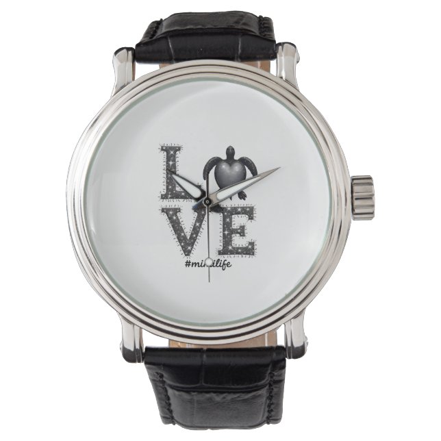 Oma Turtle - Liebe Mimi Life Sea Turtle, Mimi T Armbanduhr (Vorderseite)