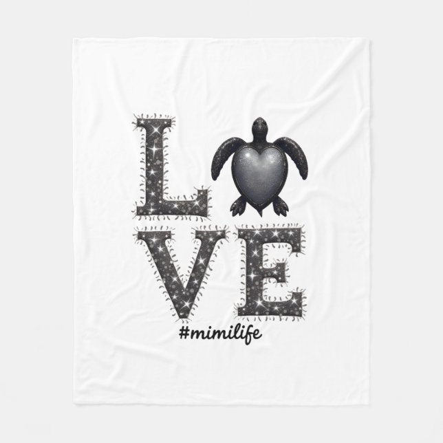 Oma Turtle - Liebe Mimi Life Sea Turtle, Mimi T Fleecedecke (Vorderseite)