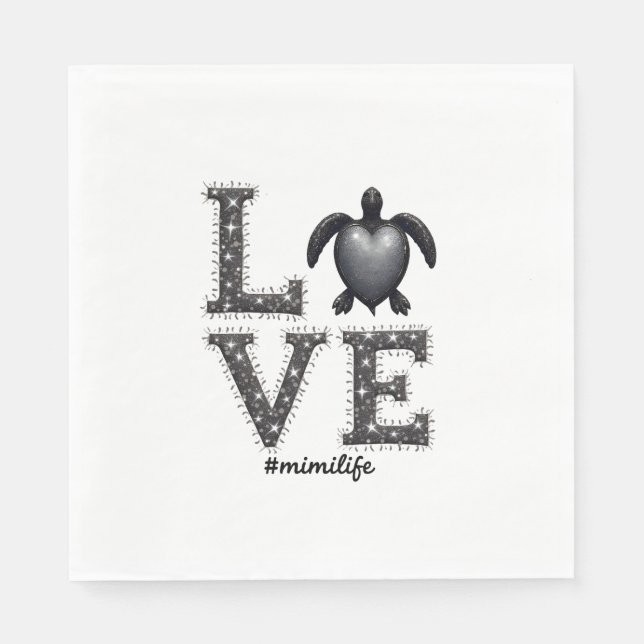 Oma Turtle - Liebe Mimi Life Sea Turtle, Mimi T Serviette (Vorderseite)