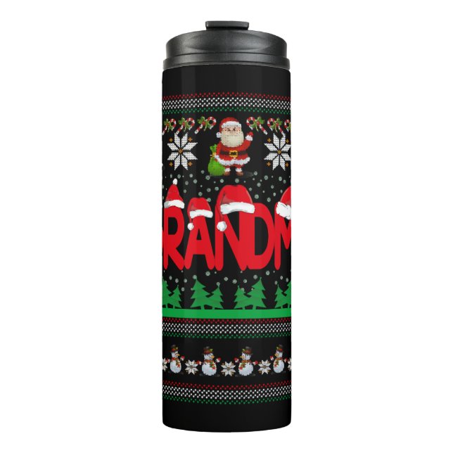 Oma Ugly Christmas Sweater Thermosbecher (Vorderseite)