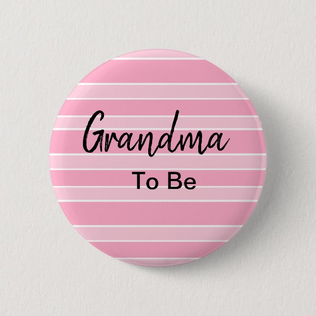 Oma, um eine rosa Kinderdusche zu sein Button (Vorderseite)
