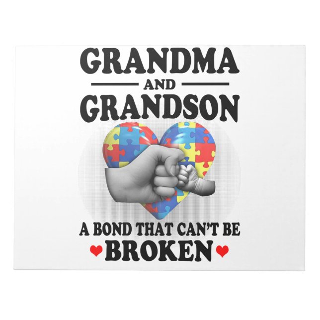 Oma und Grandson eine Bindung, die nicht gebrochen Notizblock (Vorderseite)