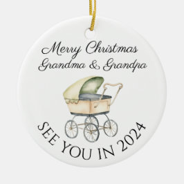 Oma und Großvater für neue Baby-Ankündigung Keramik Ornament