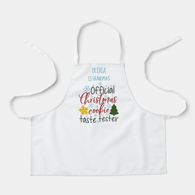 Oma und Kind Weihnachten Backen Küche Schürze (Vorderseite)