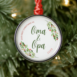 Oma und Opa erste Weihnachten  Ornament Aus Metall