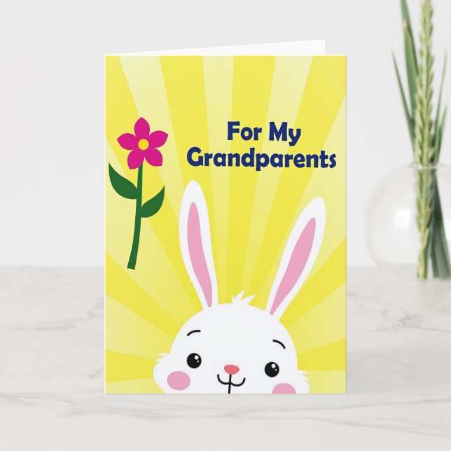 Oma und Opa Fluffy Freund Karte (Vorderseite)
