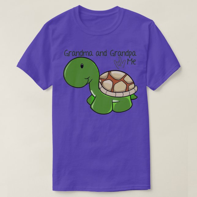 Oma und Opa Liebe mir Schildkröte ILY T-Shirt (Design vorne)