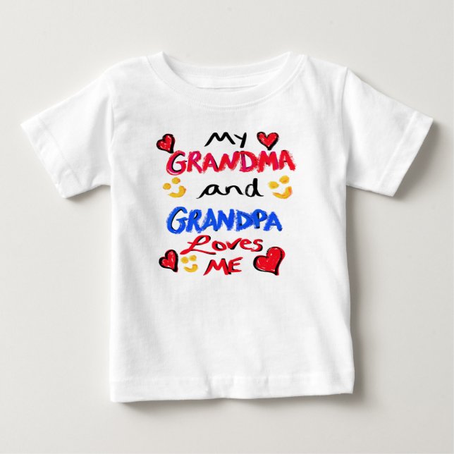 Oma und Opa Lieben Baby T-shirt (Vorderseite)