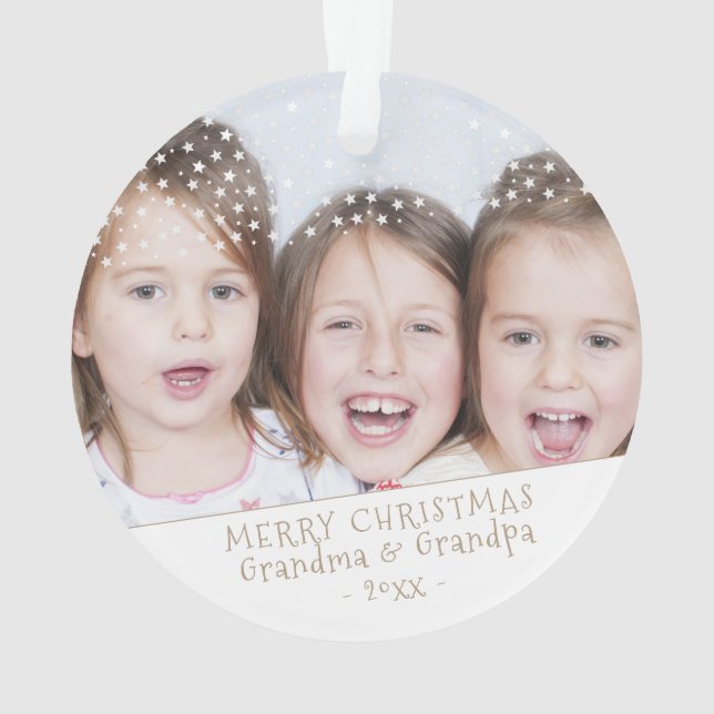 Oma und Opa Weihnachten Foto Keepake Ornament (Rückseite)