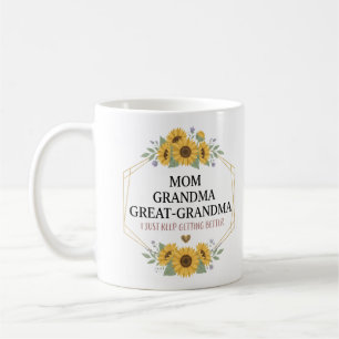 Oma Uroma Ur-Uroma Floral Familie Stolz Kaffeetasse