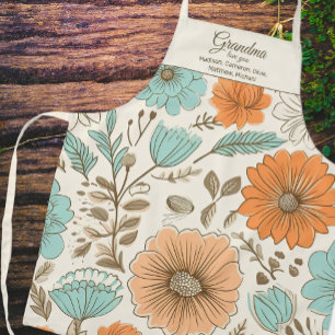 Oma Vintag Retro Blumenriesen Namen Schürze