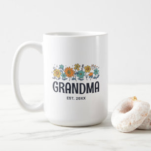 Oma Vintage Blumen Süß Groovy Blumen Custom Kaffeetasse