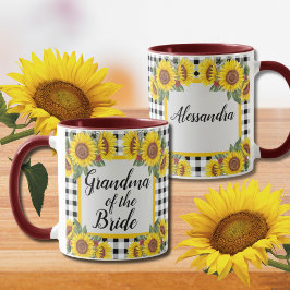 Oma von Bride Customized Gingham Sunflowers Kaffeetasse