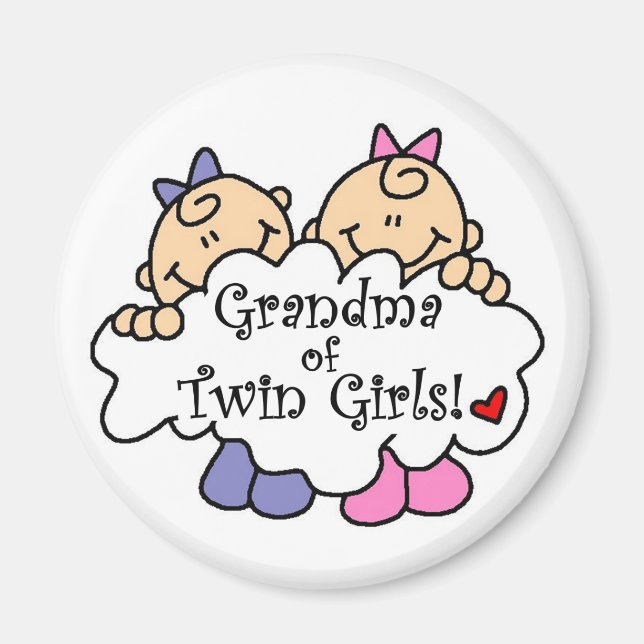 Oma von Twin Girls Tshirts and Gifts Magnet (Vorne)