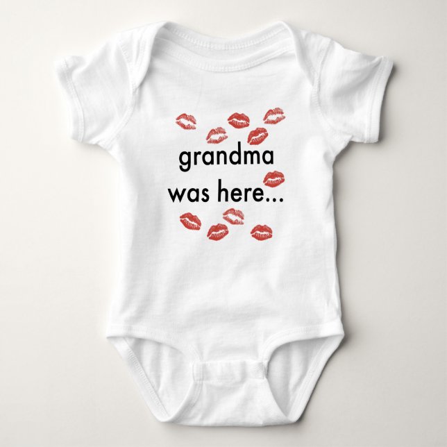 "Oma war hier" Baby Bodysuit Baby Strampler (Vorderseite)