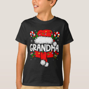 Oma Weihnachten Pyjama Santa Claus Familie passend T-Shirt