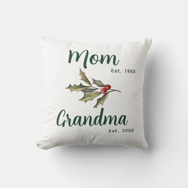 Oma Weihnachten Urlaub Botanische Dekoration Kissen (Vorderseite)