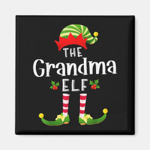 Oma Weihnachtself passendes Schlafanzug X-mas-Part Magnet
