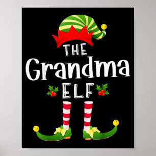 Oma Weihnachtself passendes Schlafanzug X-mas-Part Poster