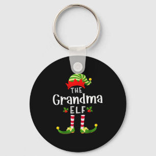 Oma Weihnachtself passendes Schlafanzug X-mas-Part Schlüsselanhänger