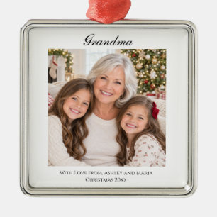 Oma Weihnachtsfeiertag Foto Ornament Aus Metall