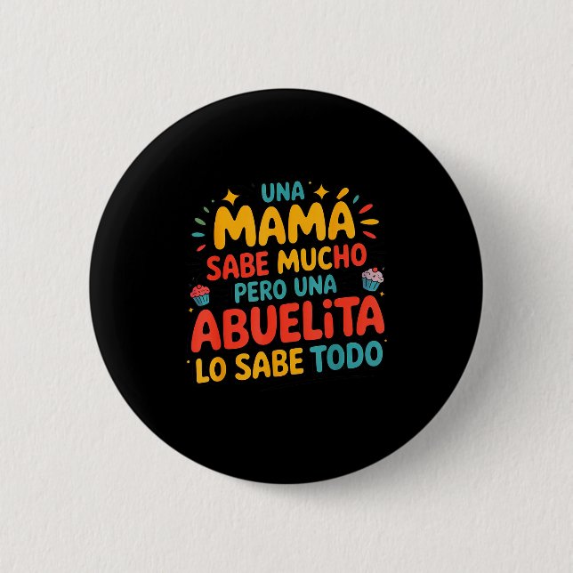 Oma weiß alles Muttertag Spanische Oma Button (Vorderseite)