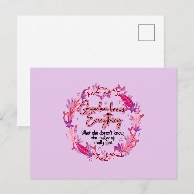 Oma weiß alles postkarte (Vorne/Hinten)