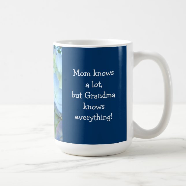 Oma weiß alles! Tasse Hydrangeas (Rechts)