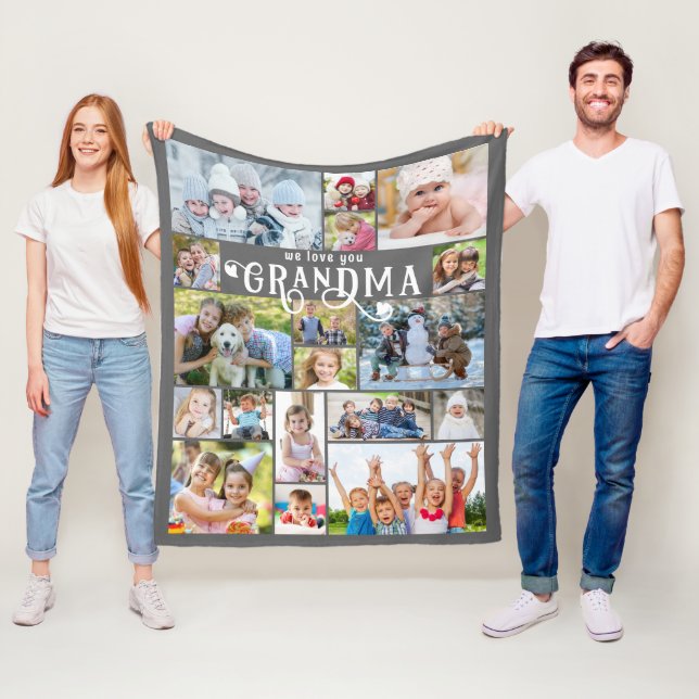 Oma wir Liebe Sie 18 FotoCollage Custom Colors Fleecedecke (Beispiel)