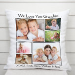 Oma Wir Liebe Sie Foto Kissen<br><div class="desc">Feiern Sie Oma mit diesem maßgeschneiderten Foto-Collage weiße Kissen. Man kann sich mit sechs Fotos von Enkeln, Familienmitgliedern, Haustieren usw. personalisieren und den Ausdruck "I Liebe You" oder "We Liebe You" anpassen, und ob sie "Oma", "Nana", "Mama Mama" usw. heißt. Sie können auch die Namen des Enkelkindes oder Enkelkindes hinzufügen....</div>