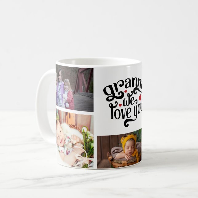 Oma, wir Liebe Sie FotoCollage Kaffeetasse (Vorderseite Links)