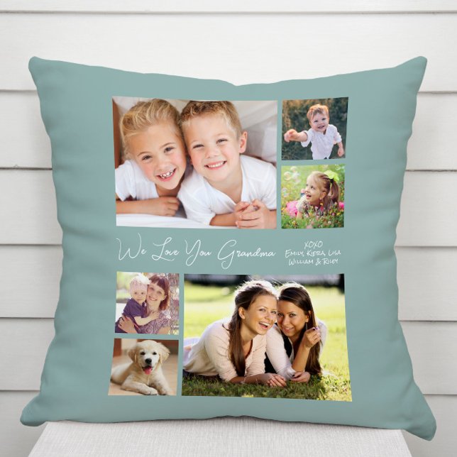 Oma Wir Liebe Sie Fotos Personalisiert Grün Kissen (Von Creator hochgeladen)