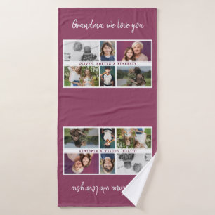 Oma, wir Liebe Sie Großkinder 6 FotoCollage Badehandtuch