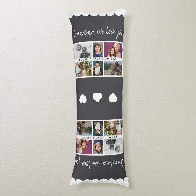 Oma, wir Liebe Sie Großkinder 6 FotoCollage Seitenschläferkissen (Vorderseite Vertikal)