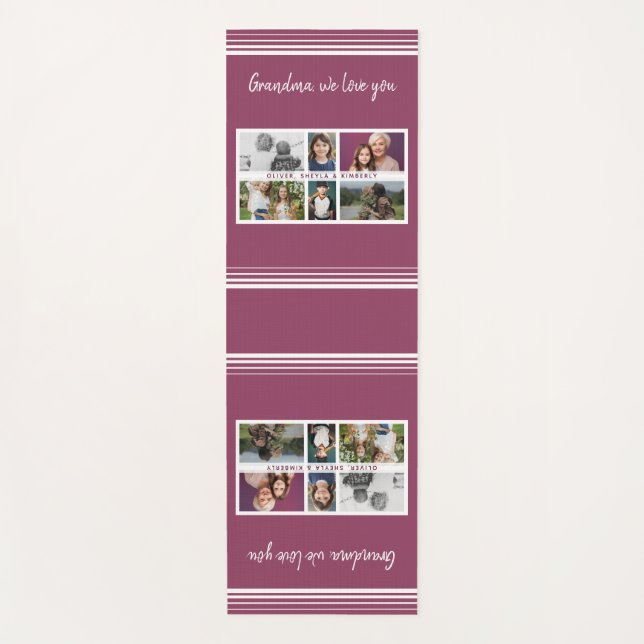 Oma, wir Liebe Sie Großkinder 6 FotoCollage Yogamatte (Vorderseite)