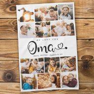 Oma Wir Liebe Sie hören Moderne FotoCollage Geschirrtuch