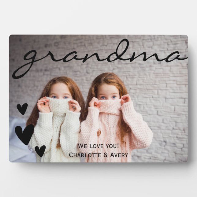 Oma Wir Liebe Sie Personalisiert Foto Plaque Fotoplatte (Vorderseite)