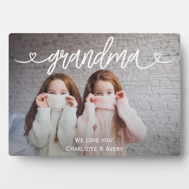 Oma Wir Liebe Sie Personalisiert Foto Plaque Fotoplatte (Vorderseite)