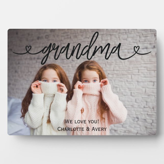Oma Wir Liebe Sie Personalisiert Foto Plaque Fotoplatte (Vorderseite)