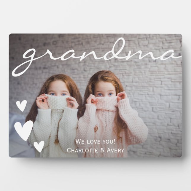 Oma Wir Liebe Sie Personalisiert Foto Plaque Fotoplatte (Vorderseite)