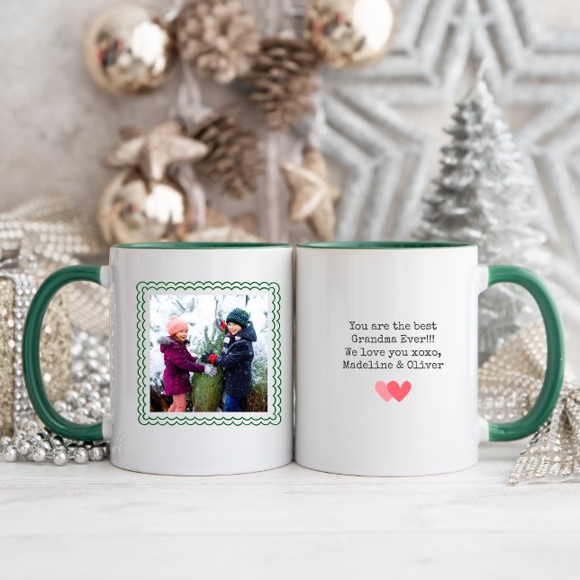 Oma Wir Liebe Sie Personalisierte Foto Collage Tas Tasse (Grandma we love you personalized photo Mug)