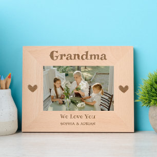 Oma Wir Liebe Sie Schwarze Herzen Name Einfach Geätzte Rahmen
