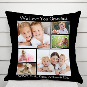 Oma Wir Liebe Sie Schwarzes Foto Kissen