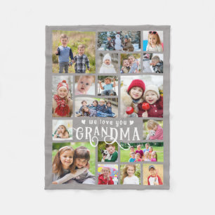 Oma wir lieben dich 19 Fotocollage in individuelle Fleecedecke