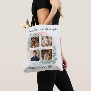 Oma wir lieben dich 6 Foto Collage Eukalyptus Tasche