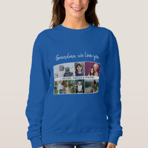 Oma wir lieben dich Enkelkinder 6 Foto-Collage Sweatshirt