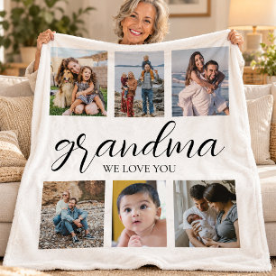 Oma, wir lieben dich Foto-Collage Fleecedecke